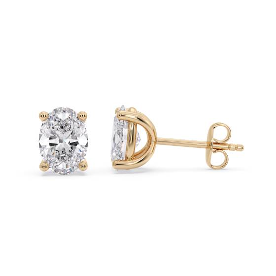 Classic Oval Diamond Stud Earrings