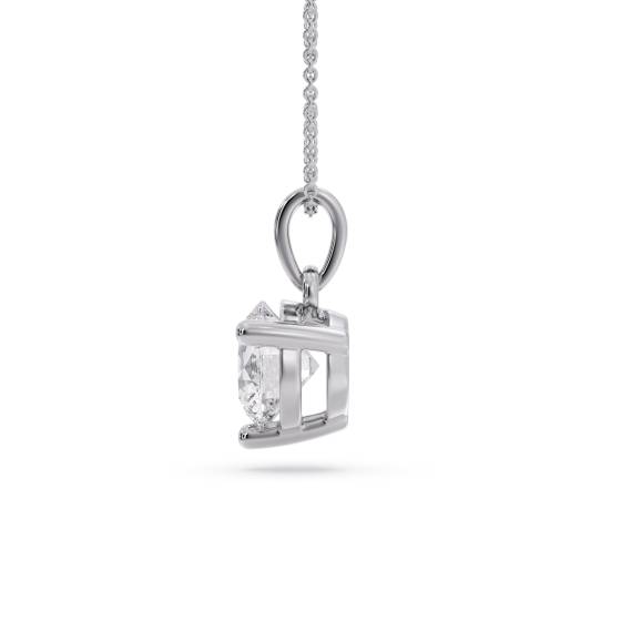 Three Prong Round Diamond Pendant