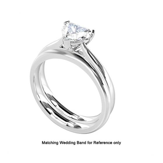 0.40ct SI1/H Heart Natural Diamond Solitaire Ring