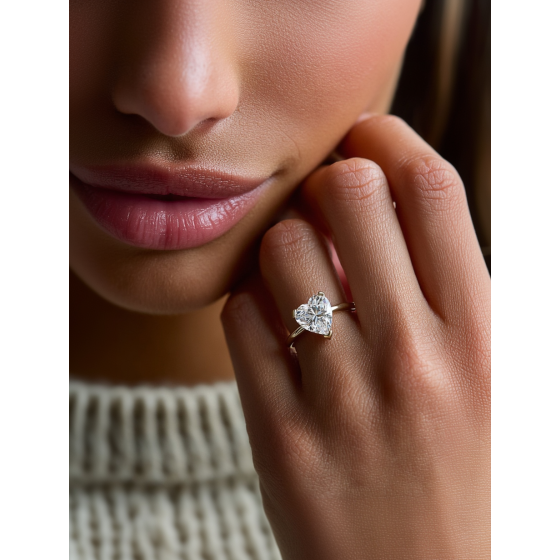 Elegant Heart Diamond Engagement Ring