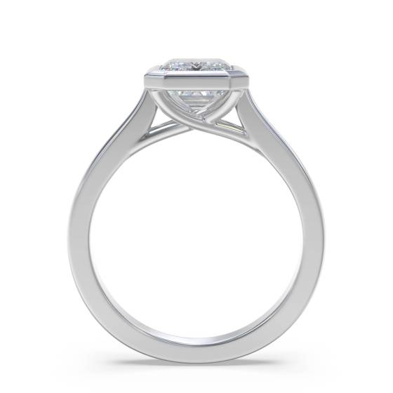 Elegant Emerald Diamond Bezel Set Engagement Ring