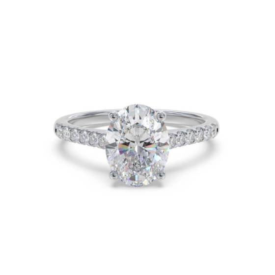 GIA Certified 0.75ct VS1/D Oval Diamond Shoulder Set Ring