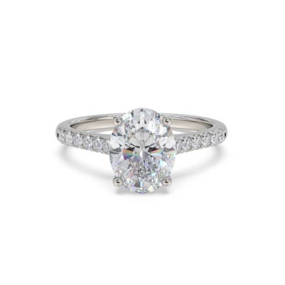 GIA Certified 0.75ct VS1/D Oval Diamond Shoulder Set Ring