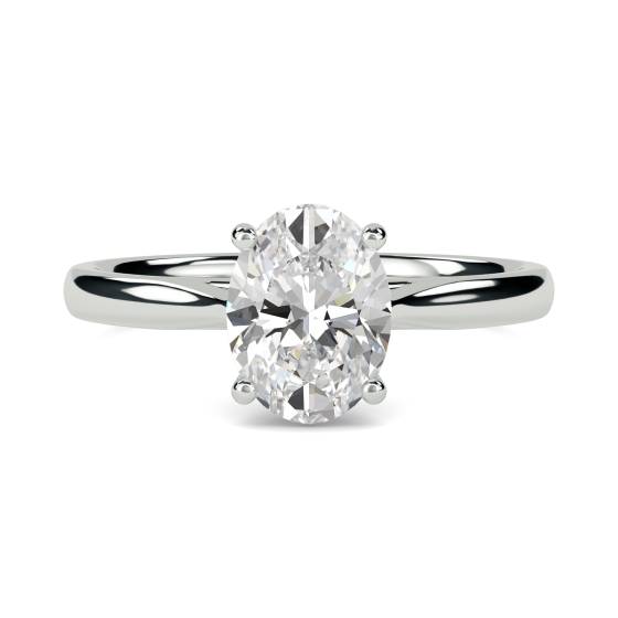 0.96ct VS1/F Oval Cut Labgrown Diamond Solitaire Ring