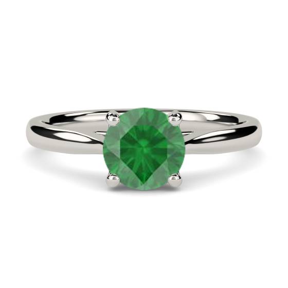 Classic Round Emerald Solitaire Ring