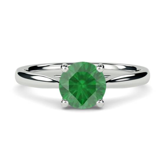 Classic Round Emerald Solitaire Ring