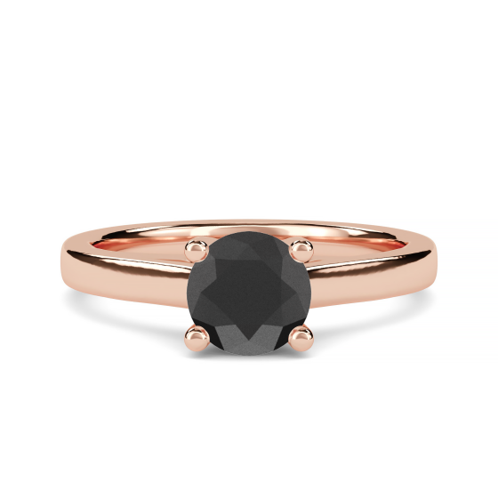 Black Diamond Solitaire Ring