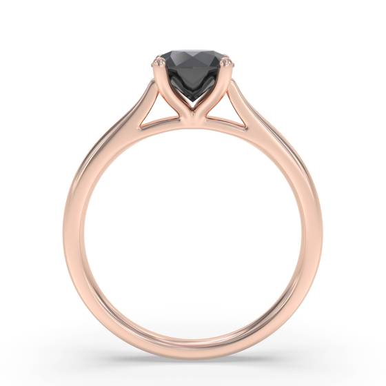 Black Diamond Solitaire Ring
