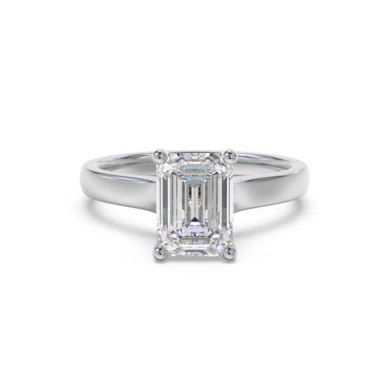 Traditional Emerald Diamond Engagement Ring