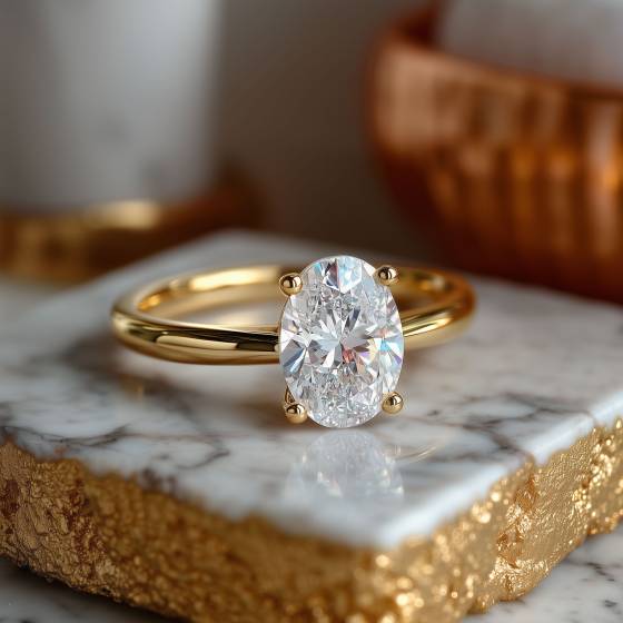 Elegant Oval Diamond Engagement Ring