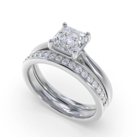Elegant Asscher Diamond Engagement Ring