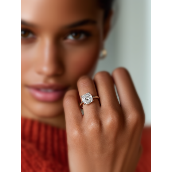 Elegant Cushion Diamond Engagement Ring