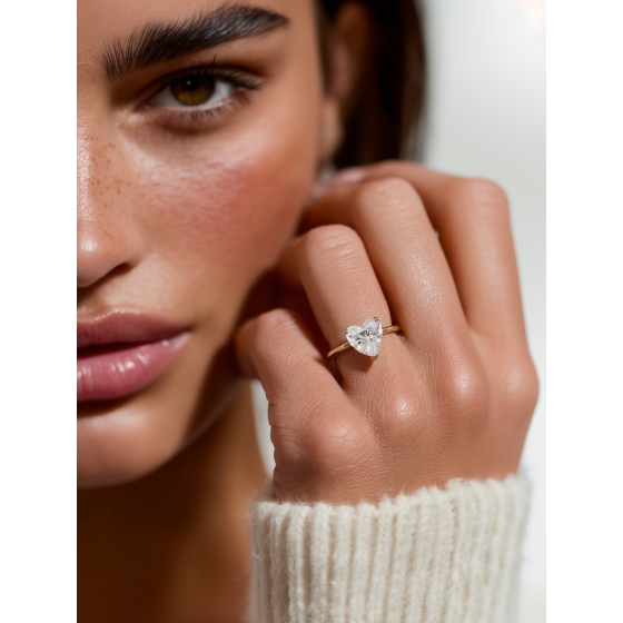 Classic Heart Diamond Engagement Ring