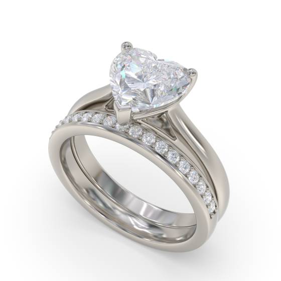 Classic Heart Diamond Engagement Ring