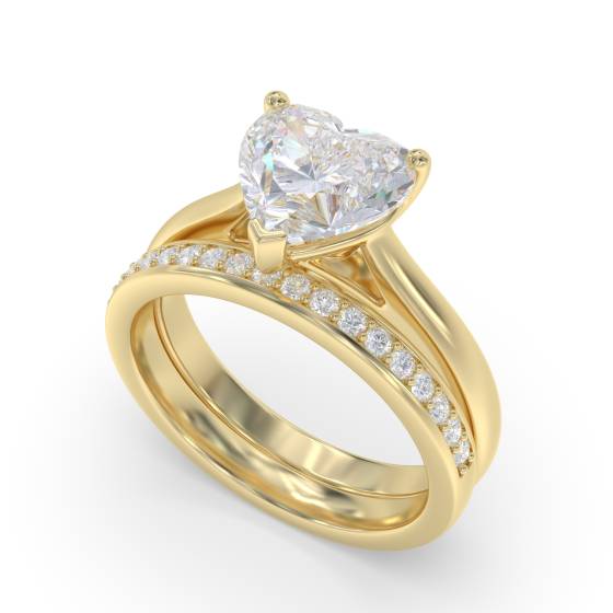 Classic Heart Diamond Engagement Ring