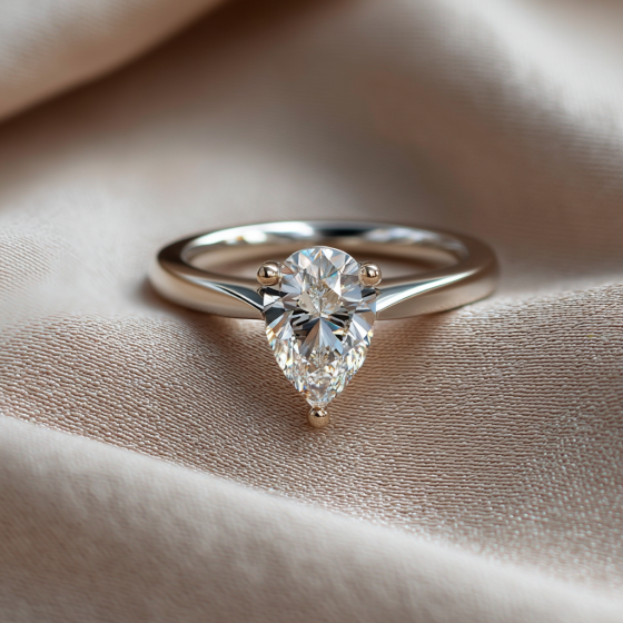 Classic Pear Diamond Engagement Ring