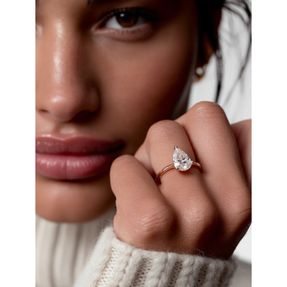 Classic Pear Diamond Engagement Ring