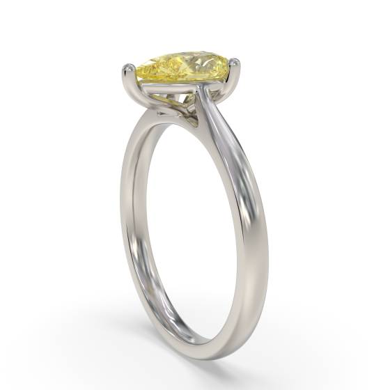 Fancy Yellow Pear Diamond Solitaire Ring