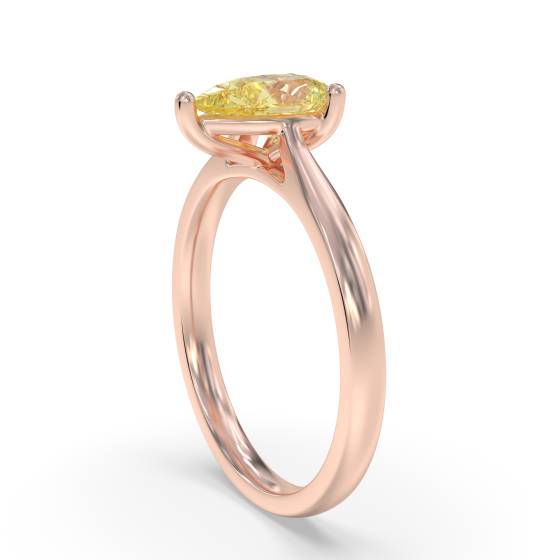 Fancy Yellow Pear Diamond Solitaire Ring