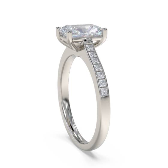 Radiant Diamond Shoulder Set Ring