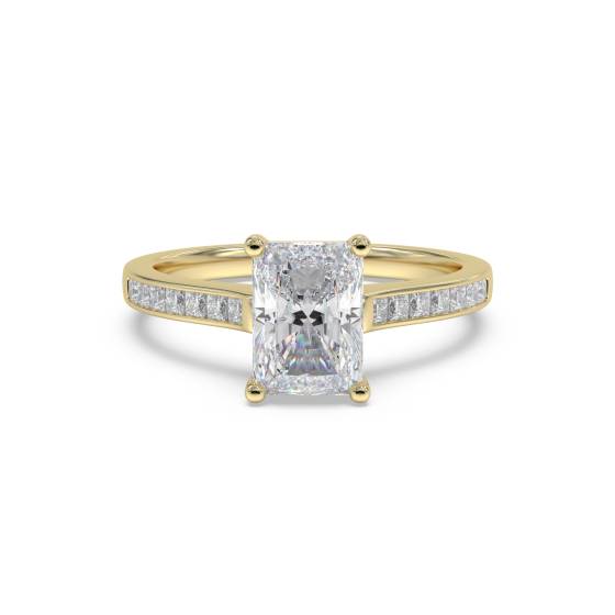 Radiant Diamond Shoulder Set Ring
