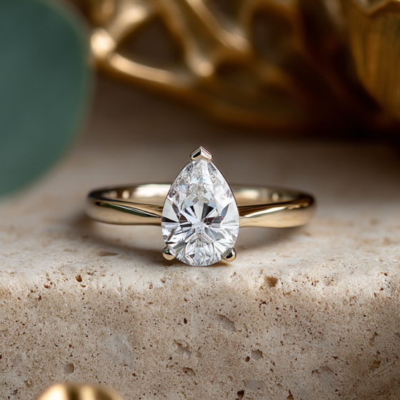 Classic Pear Diamond Engagement Ring