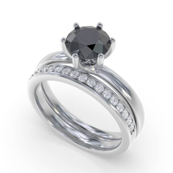 Black Diamond Solitaire Ring