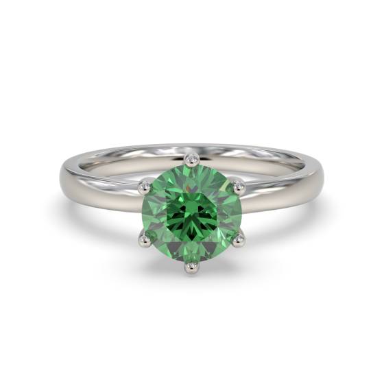 Classic Round Emerald Solitaire Ring