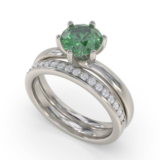 Classic Round Emerald Solitaire Ring