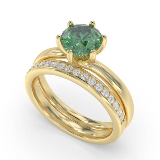 Classic Round Emerald Solitaire Ring