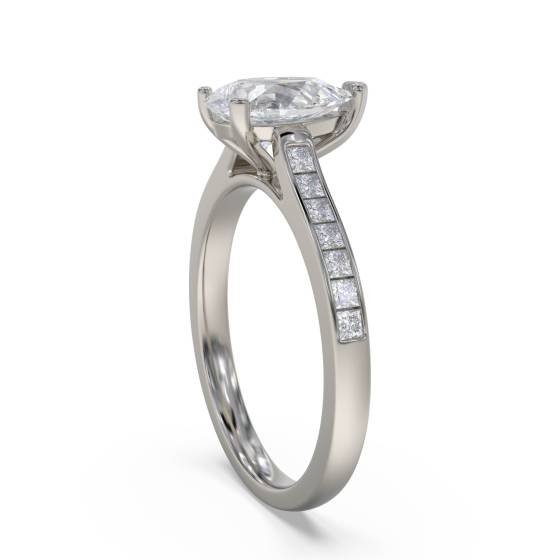 Pear Diamond Shoulder Set Ring