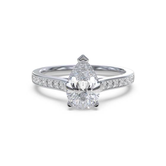 Pear Diamond Shoulder Set Ring