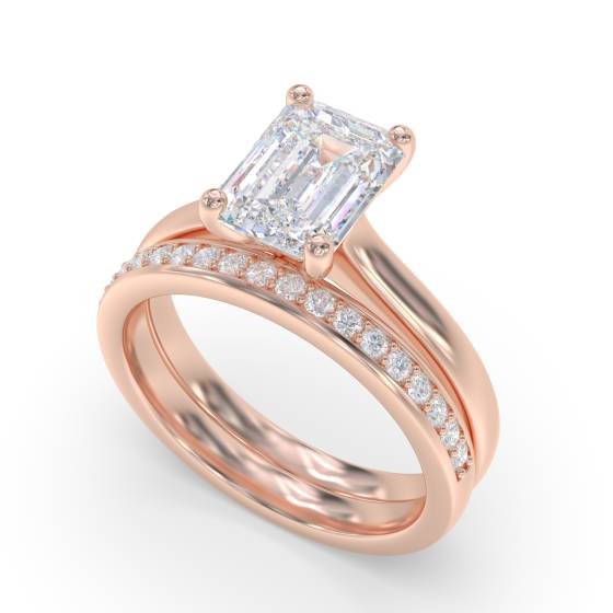 Traditional Emerald Diamond Engagement Ring