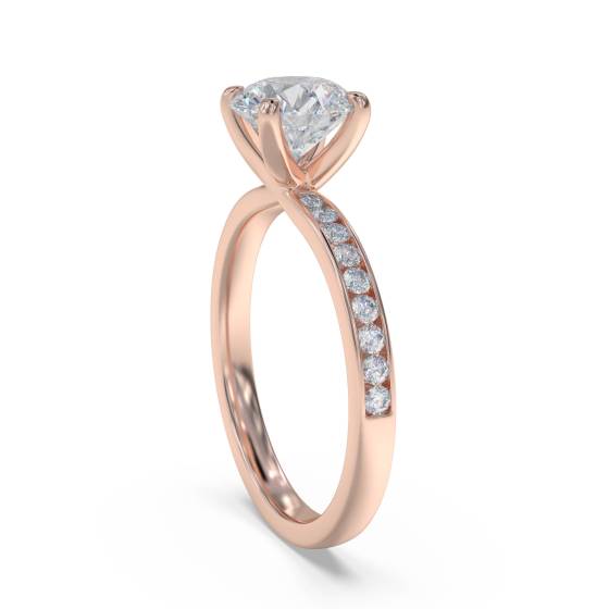 Round Diamond Shoulder Set Ring