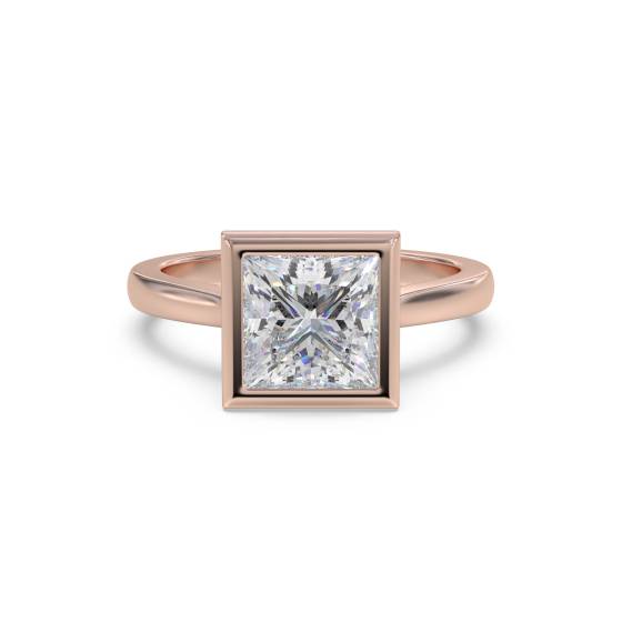 Princess Diamond Bezel Set Engagement Ring