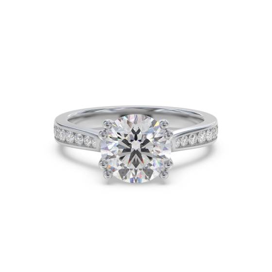 Round Diamond Shoulder Set Ring