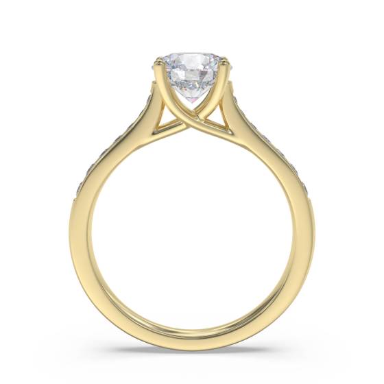Round Diamond Shoulder Set Ring