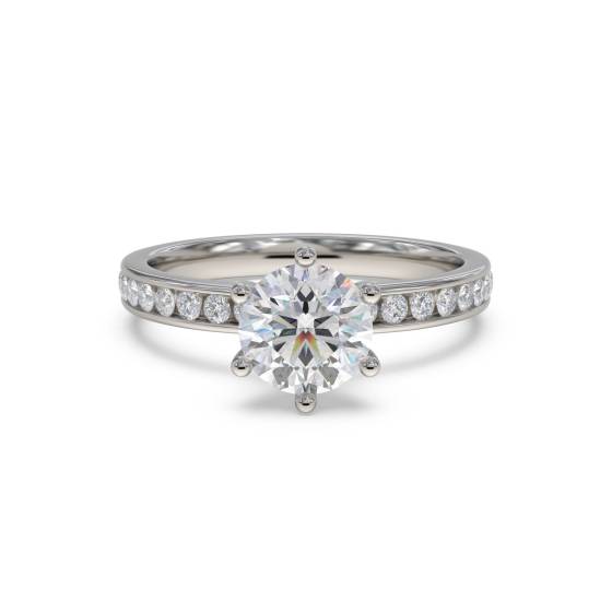Round Diamond Shoulder Set Ring