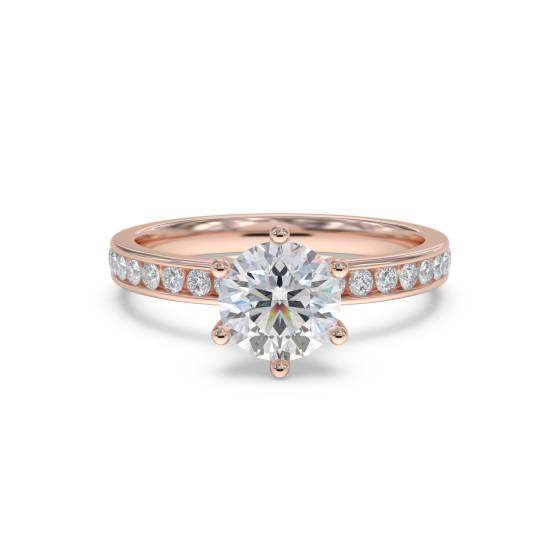 Round Diamond Shoulder Set Ring