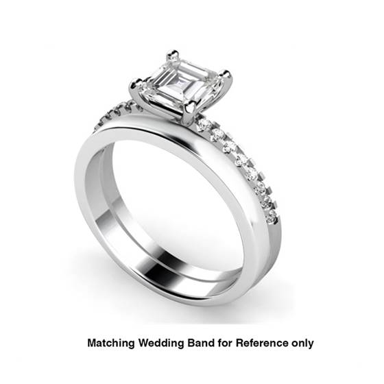 Asscher Diamond Shoulder Set Ring