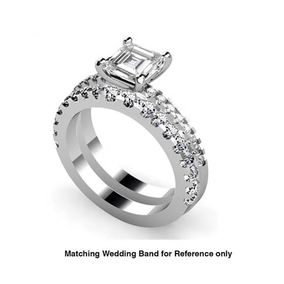 Asscher Diamond Shoulder Set Ring