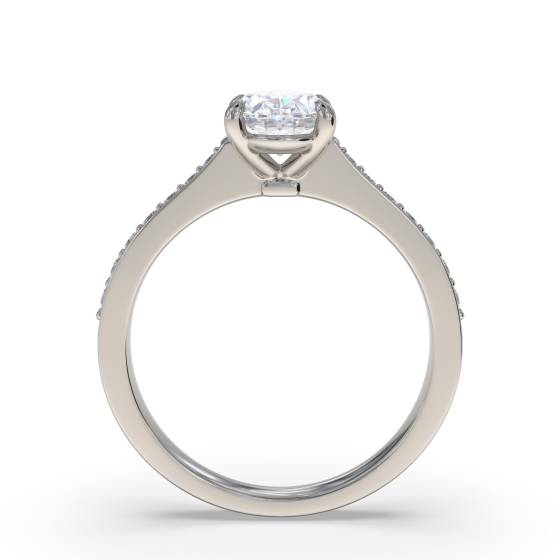 Oval Diamond Shoulder Set Ring