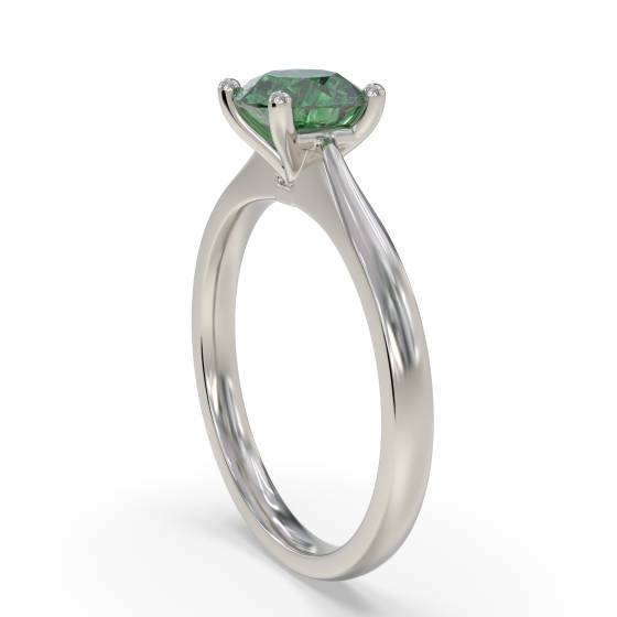 Classic Round Emerald Solitaire Ring