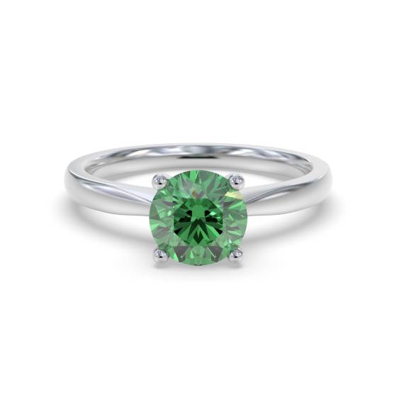 Classic Round Emerald Solitaire Ring
