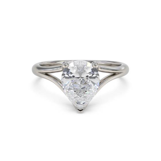 Unique Modern Pear Diamond Engagement Ring