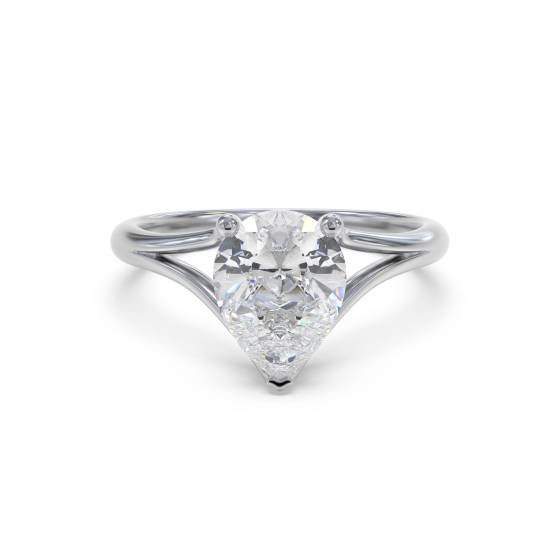 Unique Modern Pear Diamond Engagement Ring