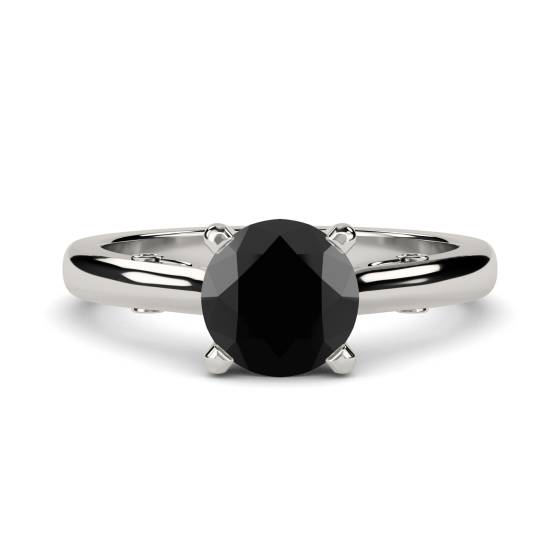 Black Diamond Solitaire Ring
