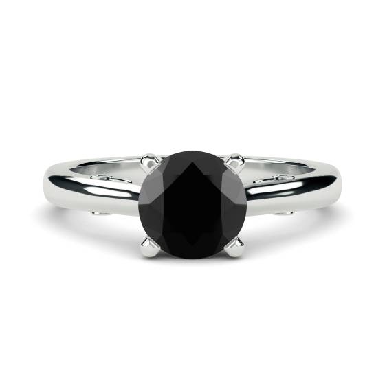 Black Diamond Solitaire Ring