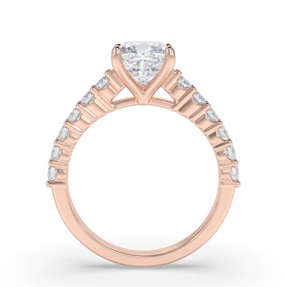 Cushion Diamond Shoulder Set Ring