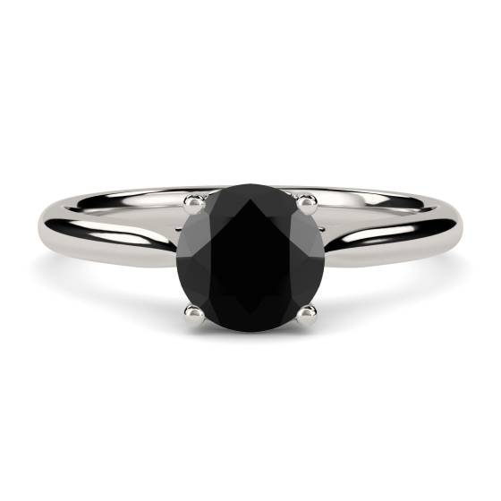 Black Diamond Solitaire Ring